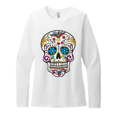 Sugar Skull Womens CVC Long Sleeve Shirt