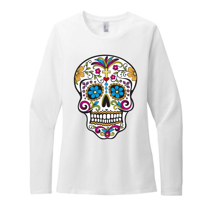 Sugar Skull Womens CVC Long Sleeve Shirt