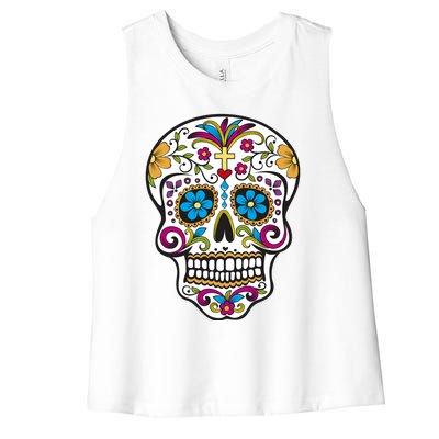 Sugar Skull Women's Racerback Cropped Tank