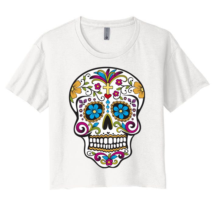 Sugar Skull Women's Crop Top Tee