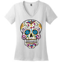 Sugar Skull Women's V-Neck T-Shirt