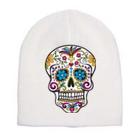 Sugar Skull Short Acrylic Beanie