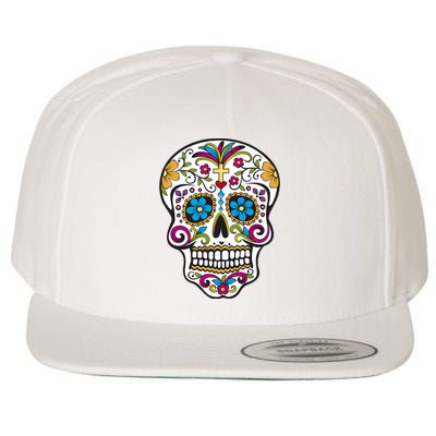 Sugar Skull Wool Snapback Cap