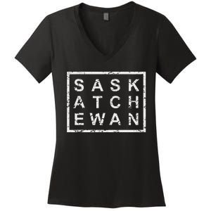 Stylish Saskatchewan Women's V-Neck T-Shirt