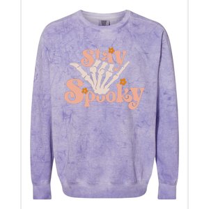 Stay Spooky Skeleton Hand Funny Halloween Spooky Season Colorblast Crewneck Sweatshirt