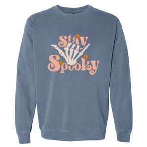 Stay Spooky Skeleton Hand Funny Halloween Spooky Season Garment-Dyed Sweatshirt