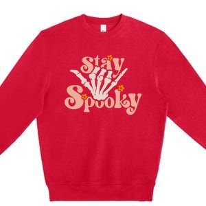 Stay Spooky Skeleton Hand Funny Halloween Spooky Season Premium Crewneck Sweatshirt