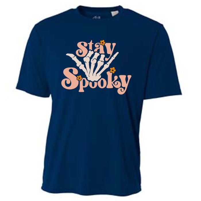 Stay Spooky Skeleton Hand Funny Halloween Spooky Season Cooling Performance Crew T-Shirt