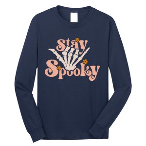 Stay Spooky Skeleton Hand Funny Halloween Spooky Season Long Sleeve Shirt