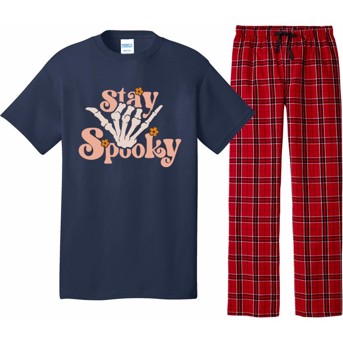 Stay Spooky Skeleton Hand Funny Halloween Spooky Season Pajama Set