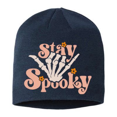 Stay Spooky Skeleton Hand Funny Halloween Spooky Season Sustainable Beanie