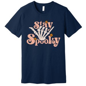 Stay Spooky Skeleton Hand Funny Halloween Spooky Season Premium T-Shirt