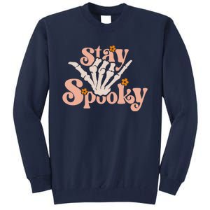 Stay Spooky Skeleton Hand Funny Halloween Spooky Season Tall Sweatshirt