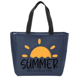 Summer Sun Sunshine Sunny Sunset Summer Time Zip Tote Bag