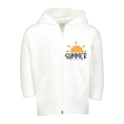 Summer Sun Sunshine Sunny Sunset Summer Time Toddler Zip Fleece Hoodie