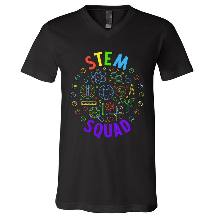 Stem Squad Science Technology Engineering And Math V-Neck T-Shirt