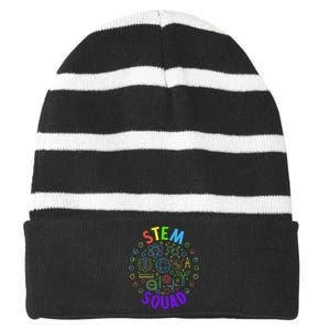 Stem Squad Science Technology Engineering And Math Striped Beanie with Solid Band