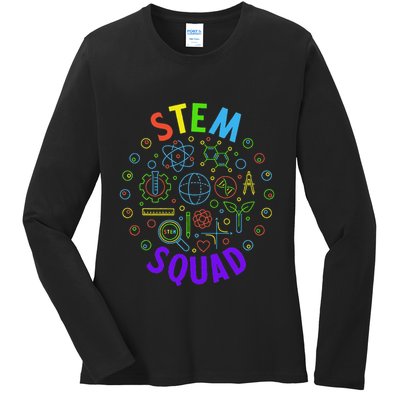 Stem Squad Science Technology Engineering And Math Ladies Long Sleeve Shirt