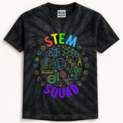 Stem Squad Science Technology Engineering And Math Kids Tie-Dye T-Shirt