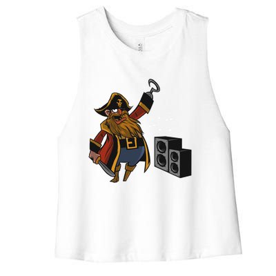 Sea Shanty Sea Shanties Pirate Loudspeaker Cute Gift Women's Racerback Cropped Tank