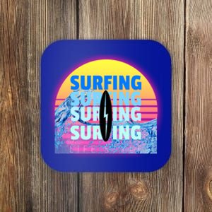 Surfer Sun Surfing All Day Long Ocean Vacation Fun In Sun Funny Gift Coaster