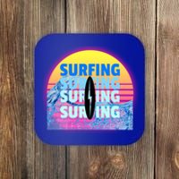 Surfer Sun Surfing All Day Long Ocean Vacation Fun In Sun Funny Gift Coaster