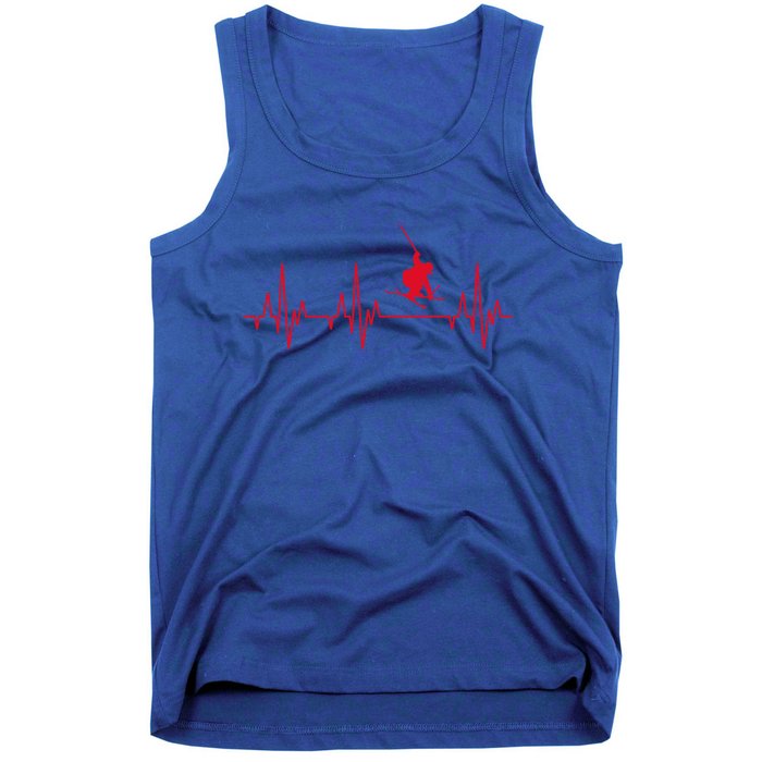 Skiing Skiing Skiing Skiers Winter Sports Heartbeat Gift Tank Top