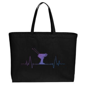 Ski Skiing Sports Heartbeat Skier Gift Meaningful Gift Cotton Canvas Jumbo Tote