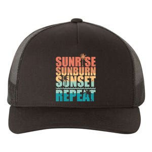 Sunrise Sunburn Sunset Repeat Summer Beach Vacation Yupoong Adult 5-Panel Trucker Hat