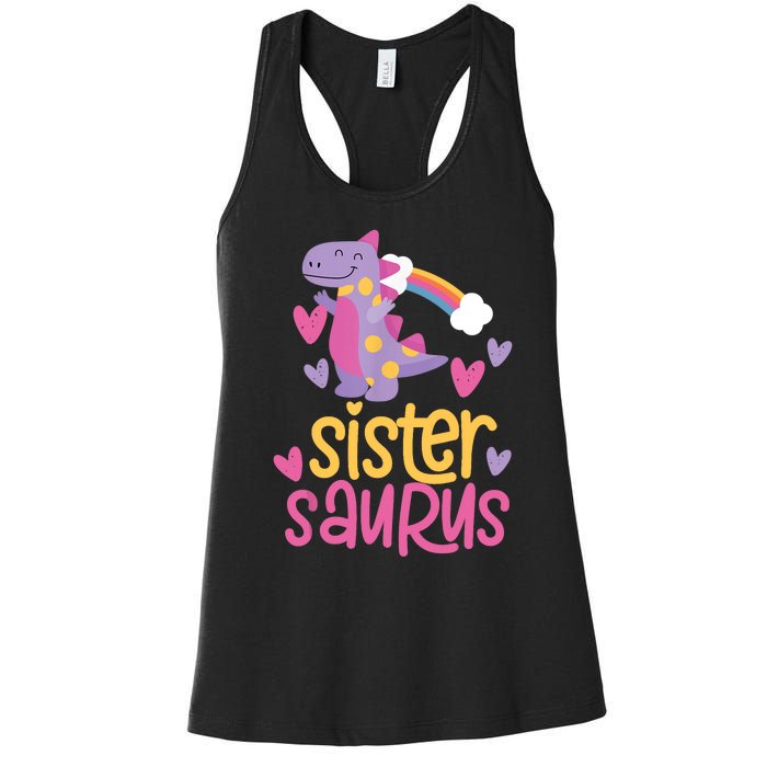 Sistersaurus Sister Saurus Dinosaur Women's Racerback Tank