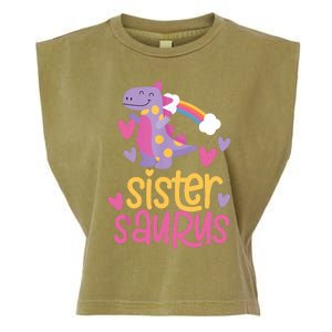 Sistersaurus Sister Saurus Dinosaur Garment-Dyed Women's Muscle Tee