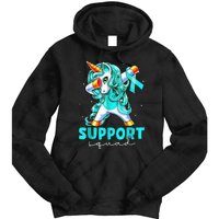 Support Squad Sexual Assault Awareness Teal Unicorn Tie Dye Hoodie