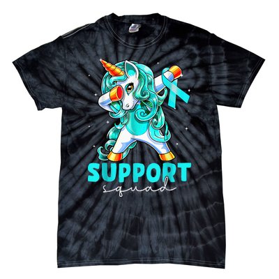 Support Squad Sexual Assault Awareness Teal Unicorn Tie-Dye T-Shirt