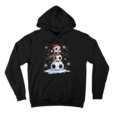 Soccer Snowman Soccer Player Santa Hat Christmas Funny Hoodie