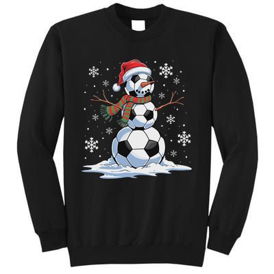 Soccer Snowman Soccer Player Santa Hat Christmas Funny Sweatshirt