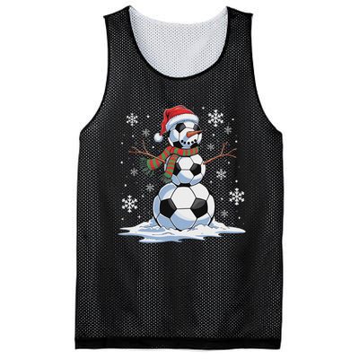 Soccer Snowman Soccer Player Santa Hat Christmas Funny Mesh Reversible Basketball Jersey Tank