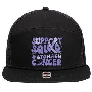 Support Squad Stomach Cancer Awareness 7 Panel Mesh Trucker Snapback Hat