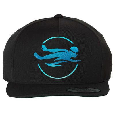 Swimmer Swimming Swim Team Wool Snapback Cap