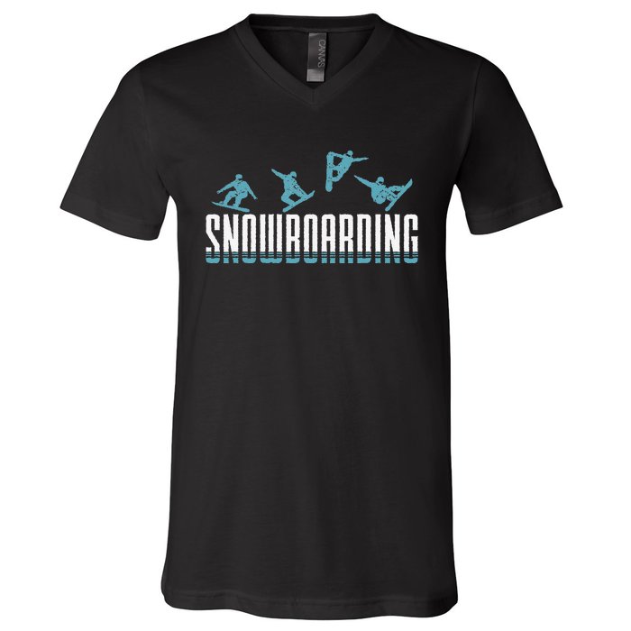 Snowboarding Snowboard Snowboarders slopes snowboarding V-Neck T-Shirt