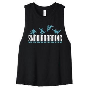 Snowboarding Snowboard Snowboarders slopes snowboarding Women's Racerback Cropped Tank