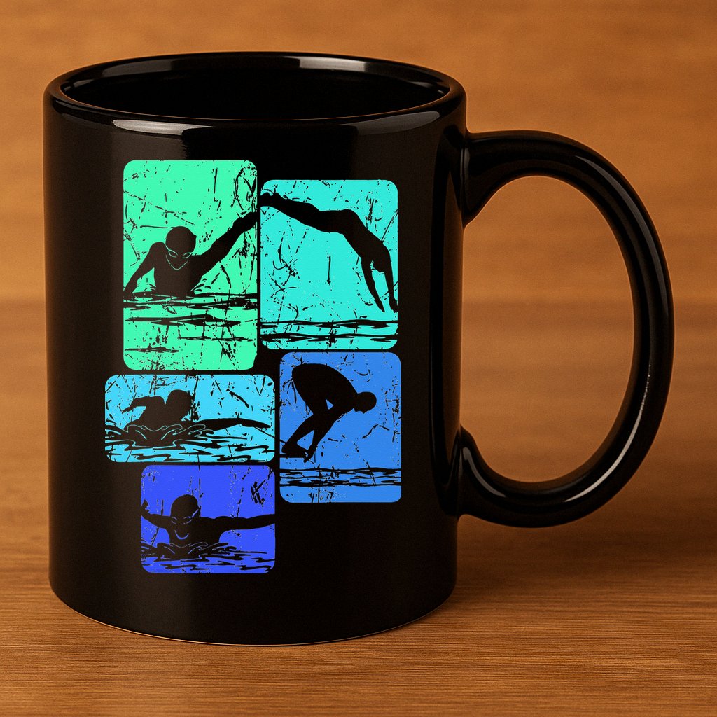 Swimming Swimmers 11oz C Handle Ceramic Mug