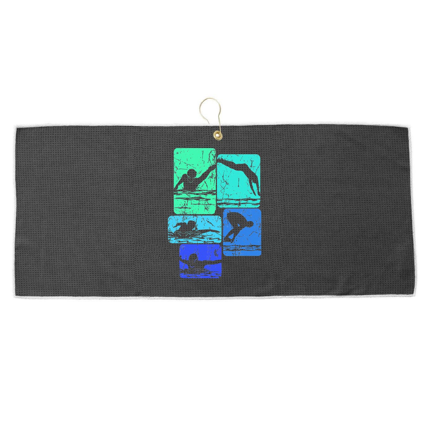 Swimming Swimmers Large Microfiber Waffle Golf Towel