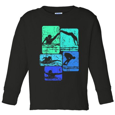 Swimming Swimmers Toddler Long Sleeve Shirt