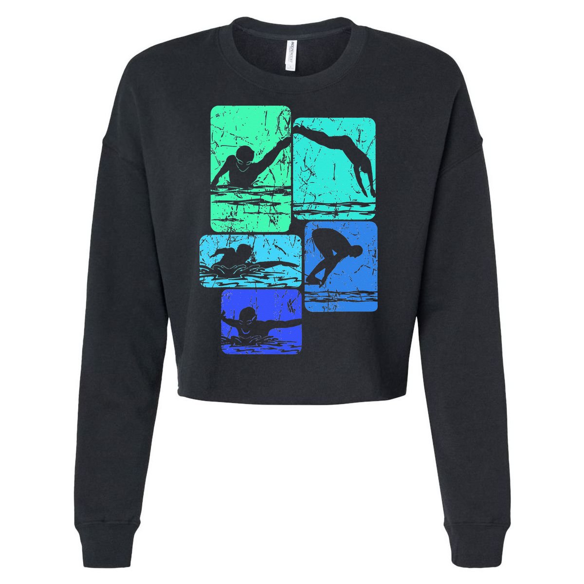 Swimming Swimmers Cropped Pullover Crew