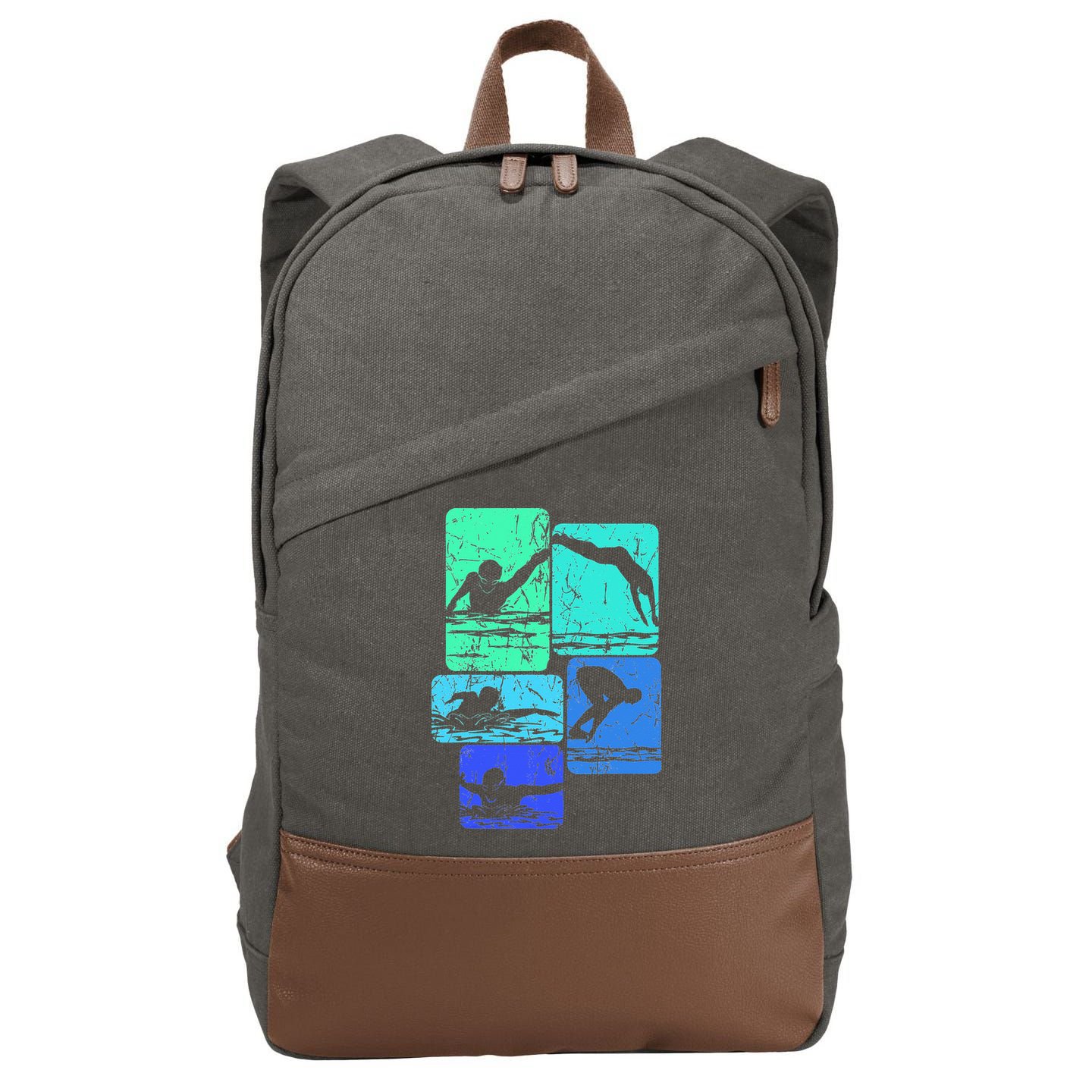 Swimming Swimmers Cotton Canvas Backpack