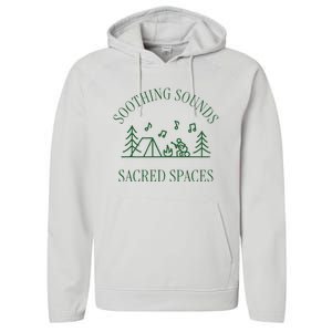 Soothing Sounds Sacred Spaces Sound Therapy Healing Camping Performance Fleece Hoodie