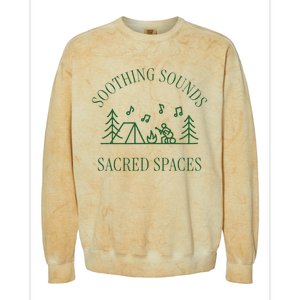 Soothing Sounds Sacred Spaces Sound Therapy Healing Camping Colorblast Crewneck Sweatshirt