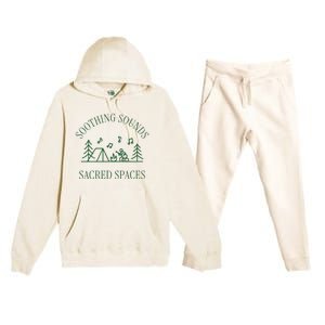 Soothing Sounds Sacred Spaces Sound Therapy Healing Camping Premium Hooded Sweatsuit Set