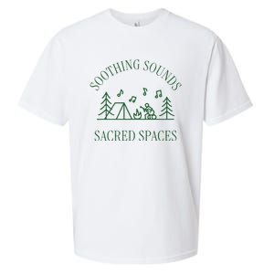 Soothing Sounds Sacred Spaces Sound Therapy Healing Camping Sueded Cloud Jersey T-Shirt