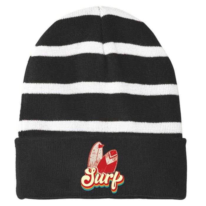 Surfing Surf Surfing Lover Striped Beanie with Solid Band